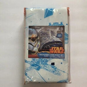 Star Wars Twin Bed Linens Sheets Set Galaxy Far Far Away New